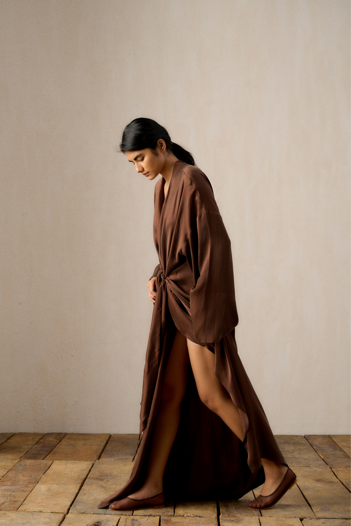 long silk robe dress Ariadne Silk Robe, Delicate, LP, Luxury Silk Womens Bathrobe, Wide Shawl Collar, Side Pockets, Detachable Sash, Julianna Rae