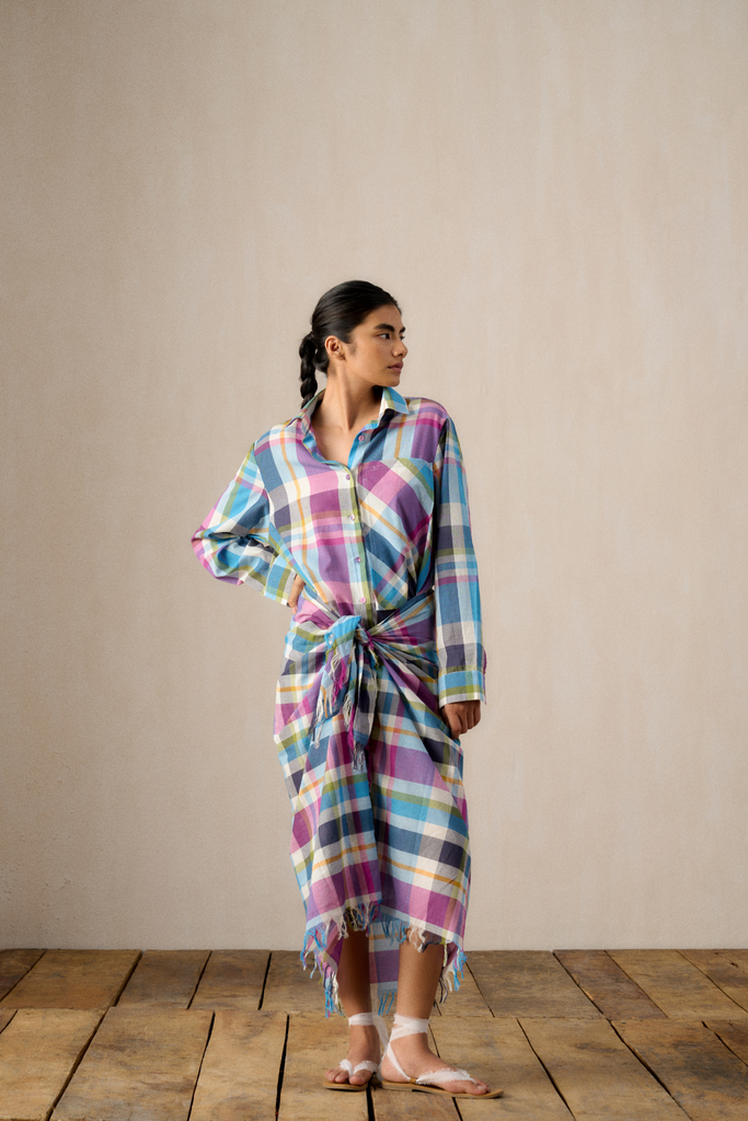Vani Madras Check Sarong Dress Vani Madras Check Sarong Dress