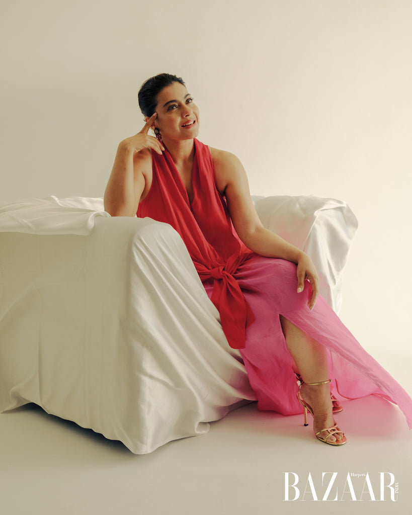 Actress Kajol for Harper’s Bazaar India’s cover story in our ‘Solana’ silk ombre dress