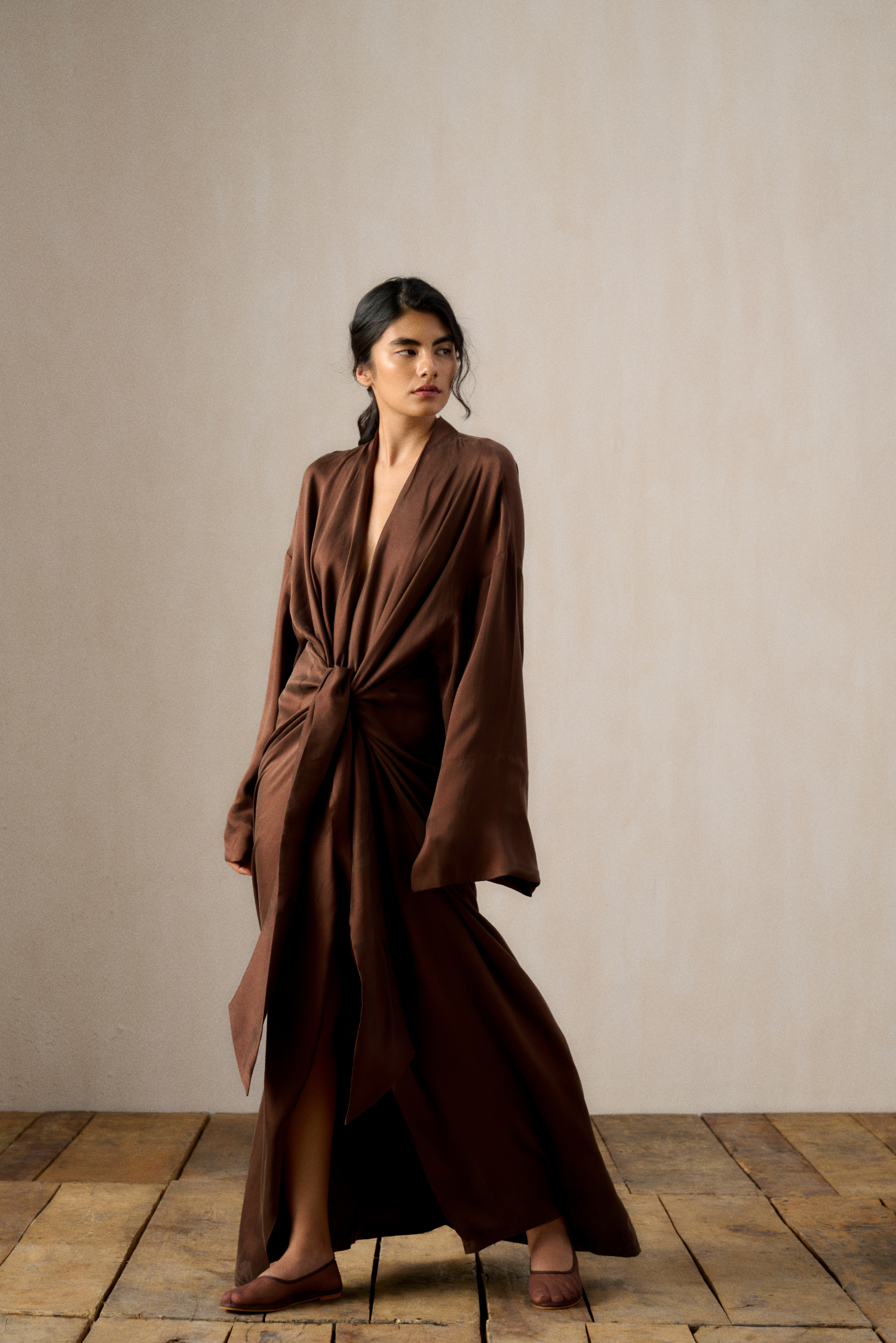 dress robe Allana Silk Long Robe Dress