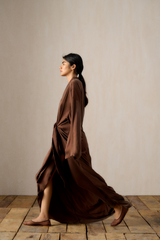 Allana Silk Long Robe Dress