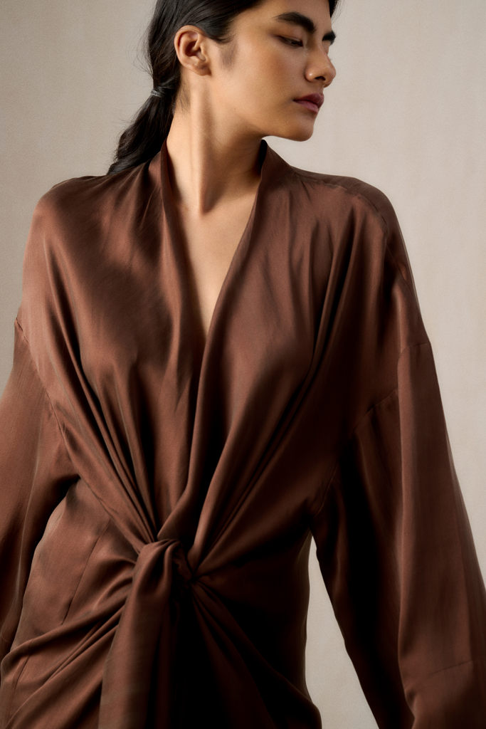 Allana Silk Long Robe Dress | ituvana Allana Silk Long Robe Dress | ituvana