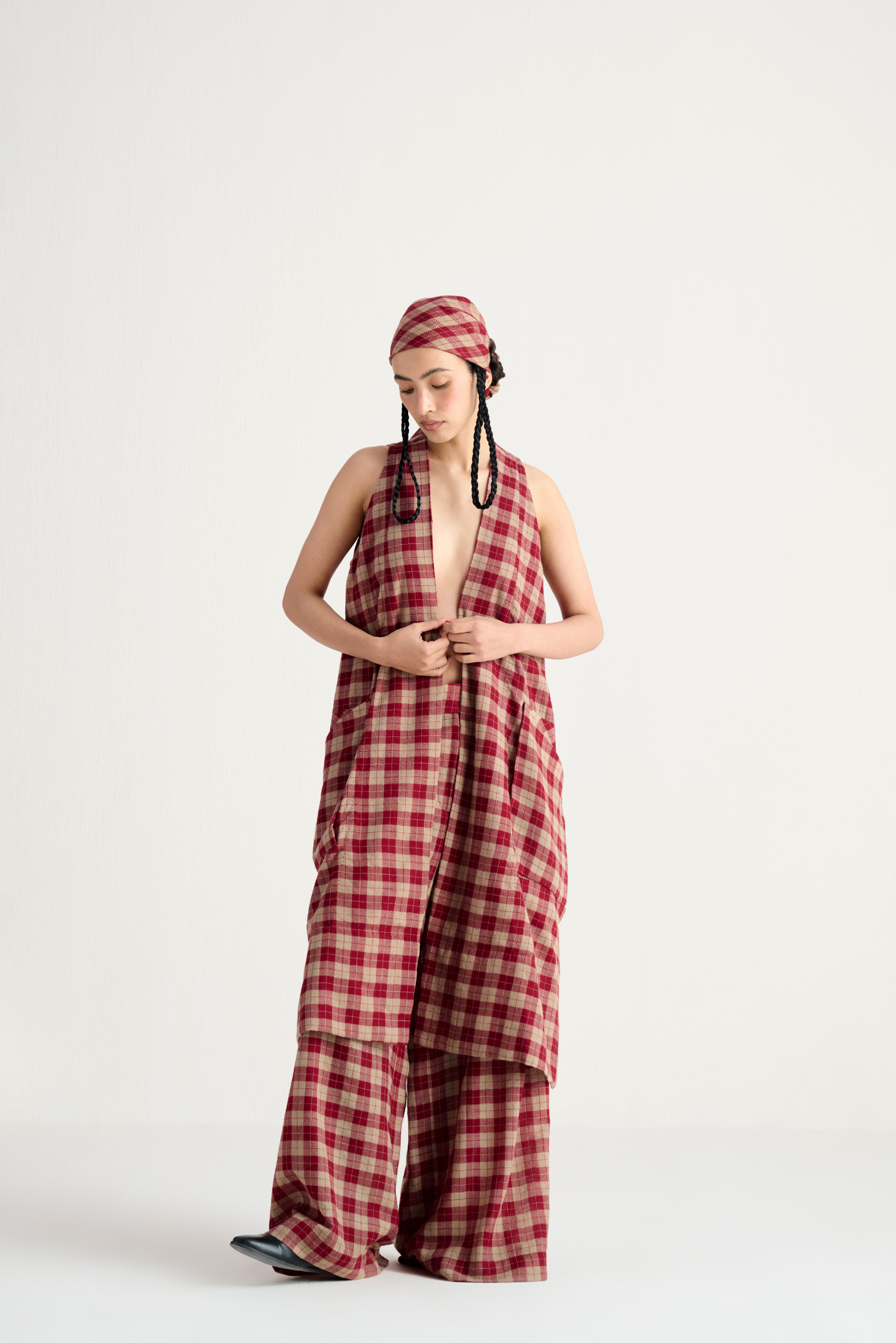 kaval カヴァル／patchwork needle vest (wool) Patchwork Vest 004