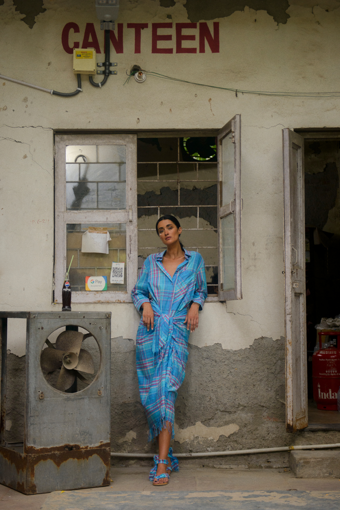 Vani Madras Check Sarong Dress