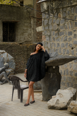 Farishta Appliqué Silk Dress
