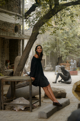 Farishta Appliqué Silk Dress