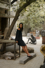 Farishta Appliqué Silk Dress