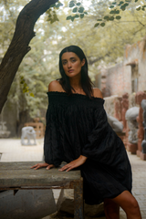 Farishta Appliqué Silk Dress