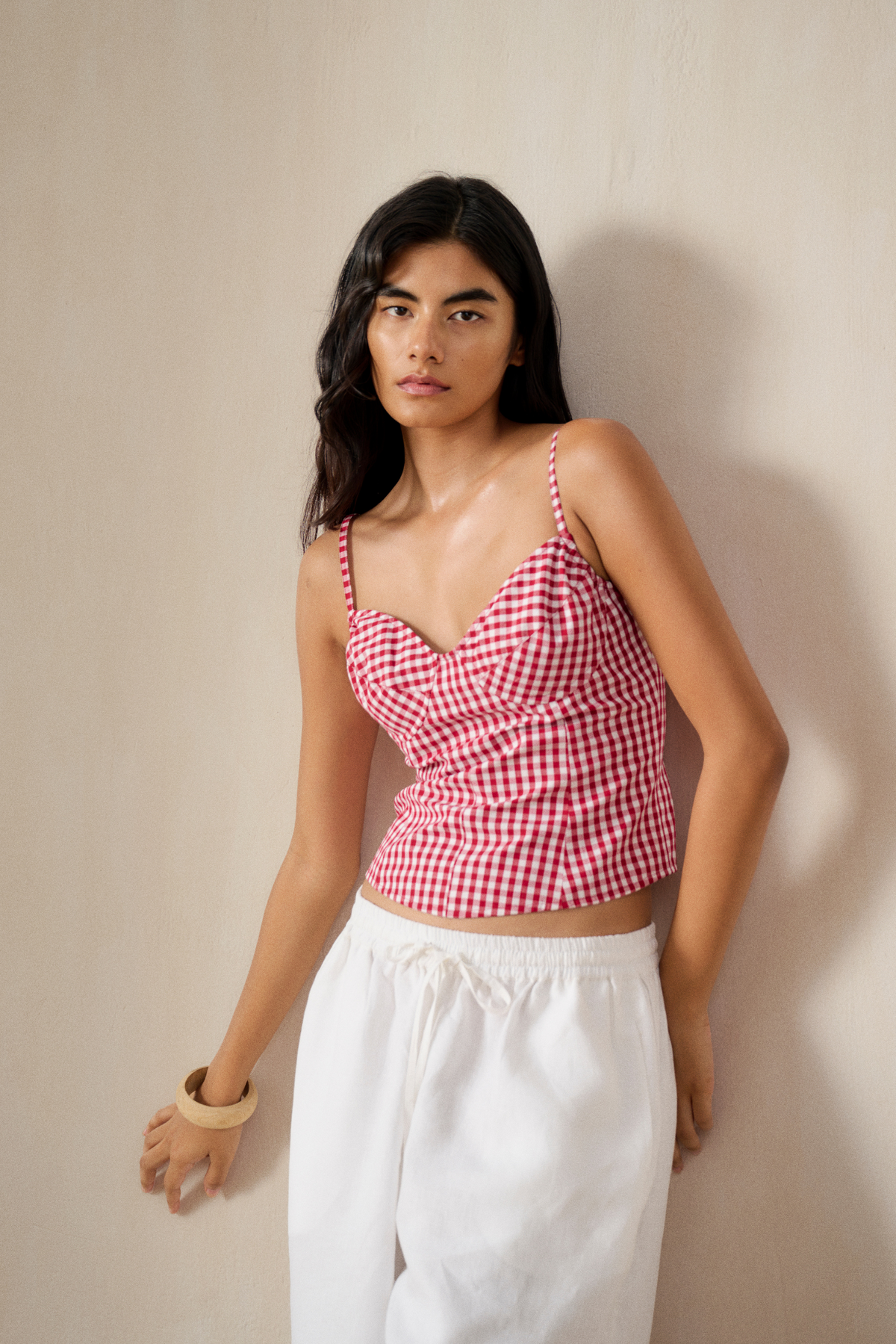 EAPHI CHECK BUSTIER — COLLAGE 完売品 Aaliya Madras Check Corset Top | ituvana