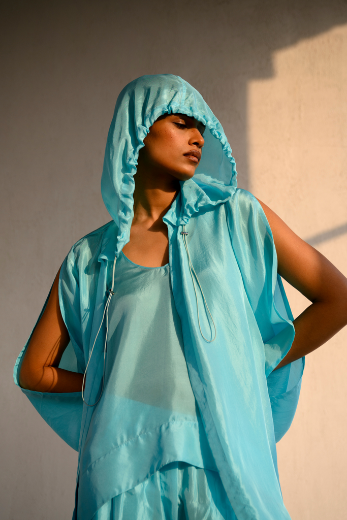 Indrani Silk Hooded Set