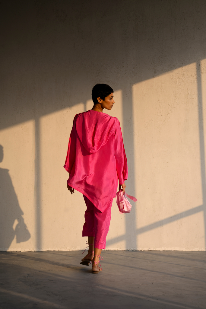 Indrani Silk Hooded Set