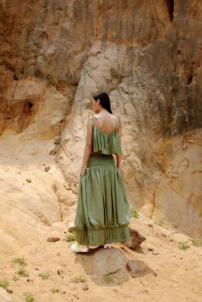 Laya Silk Balloon Skirt Set