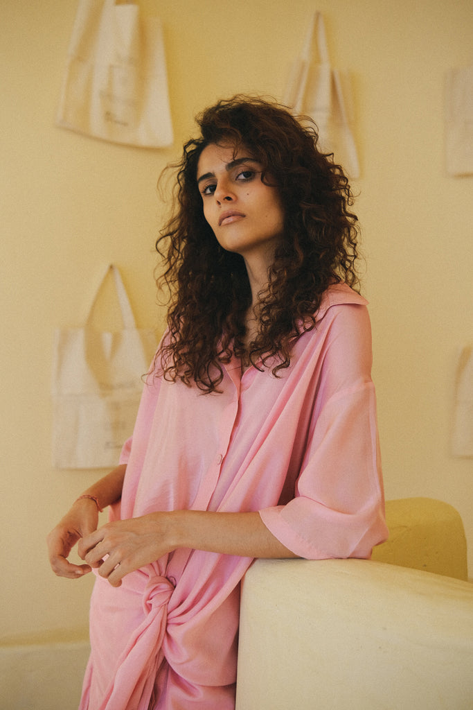 Roha Collection Roha Silk Shirt Set | ituvana