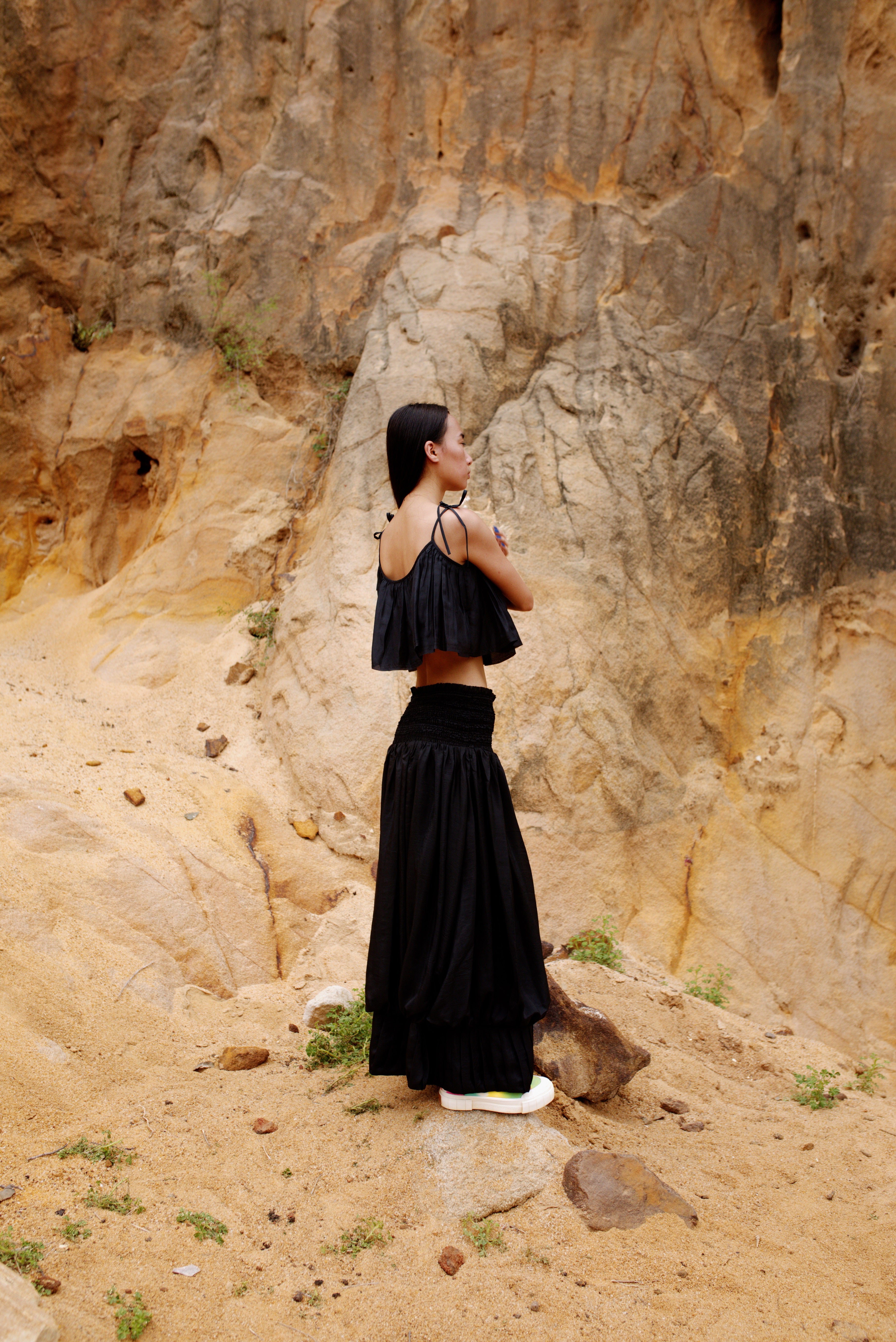 Laya Silk Balloon Skirt Set | ituvana