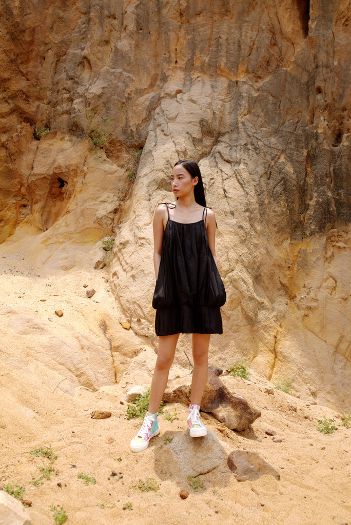 Elaya Silk Balloon Dress