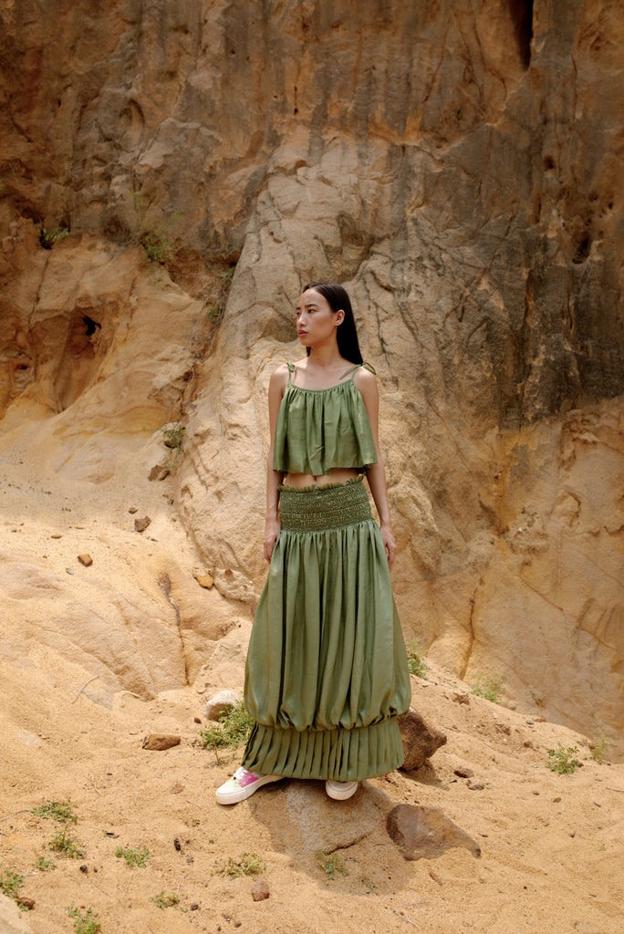 Laya Silk Balloon Skirt Set