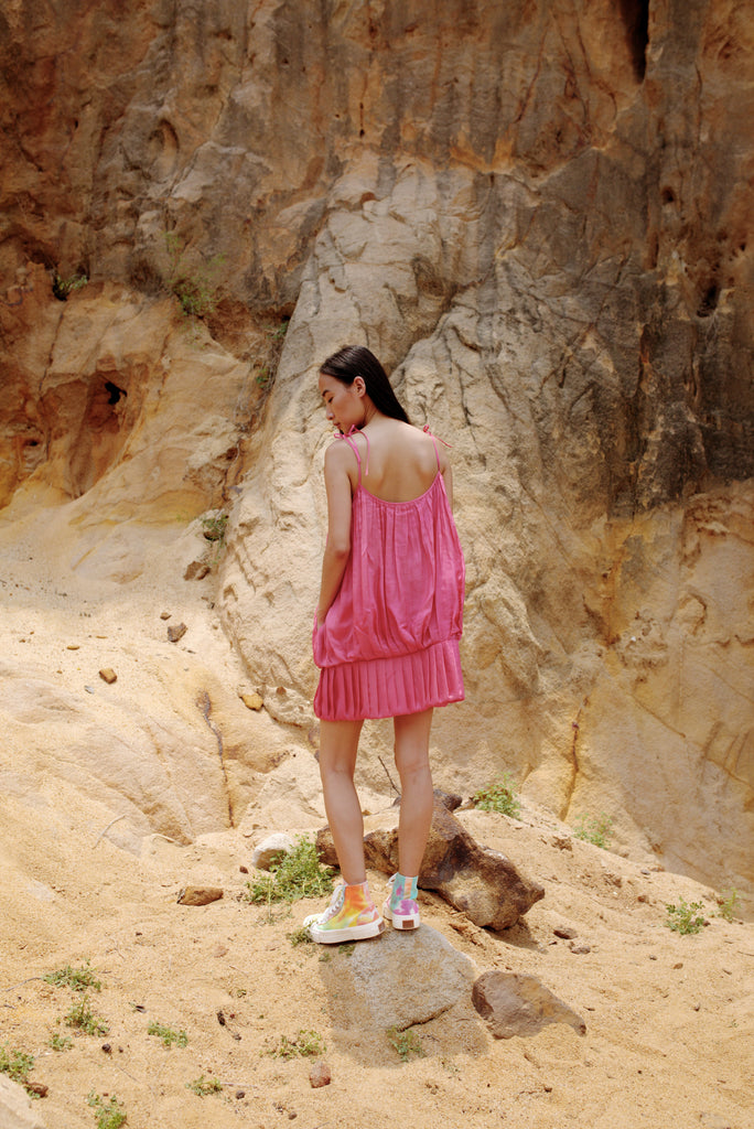 Elaya Silk Balloon Dress