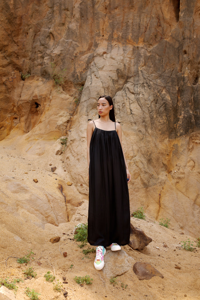 Kama Silk Tie-Up Dress
