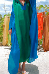 Viso Silk Hooded Kaftan