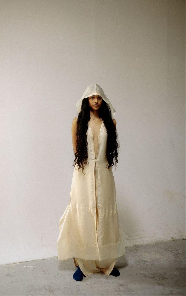 Moksh Silk Hooded Set