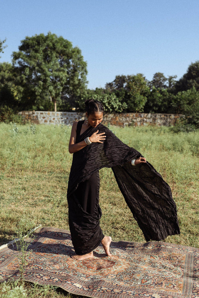 Nava Pleated Sari Dress