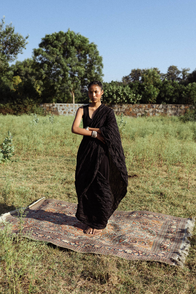Nava Pleated Sari Dress