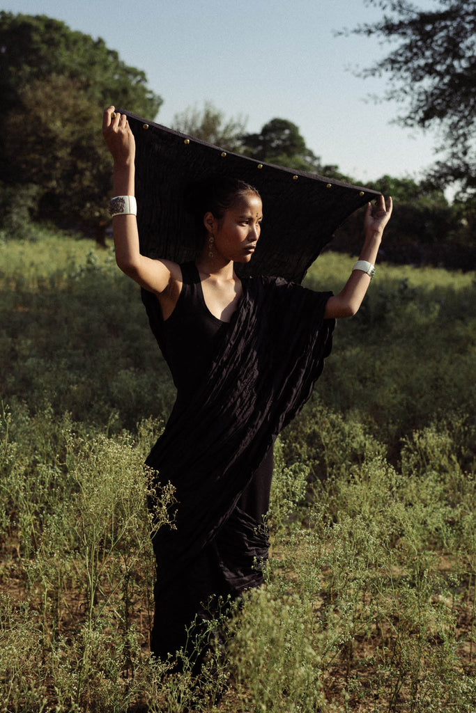 Nava Pleated Sari Dress