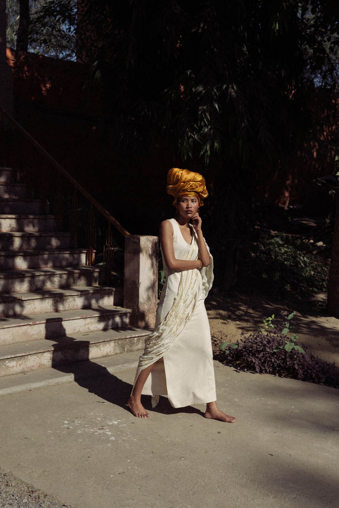 Nava Pleated Sari Dress