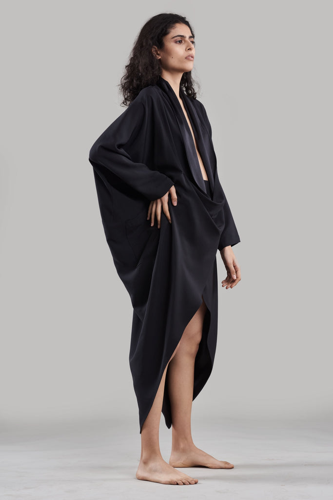 Amala Silk Cape Dress