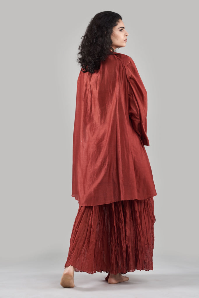 Chahel Chanderi Wrinkle Skirt and Jacket