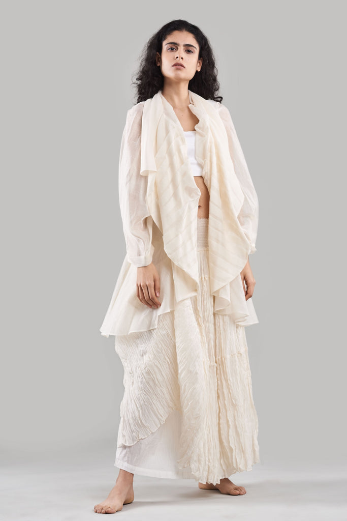 Chahel Chanderi Wrinkle Skirt and Jacket