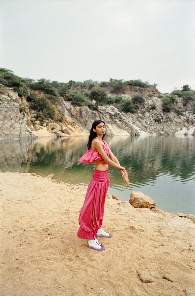 Laya Silk Balloon Skirt Set
