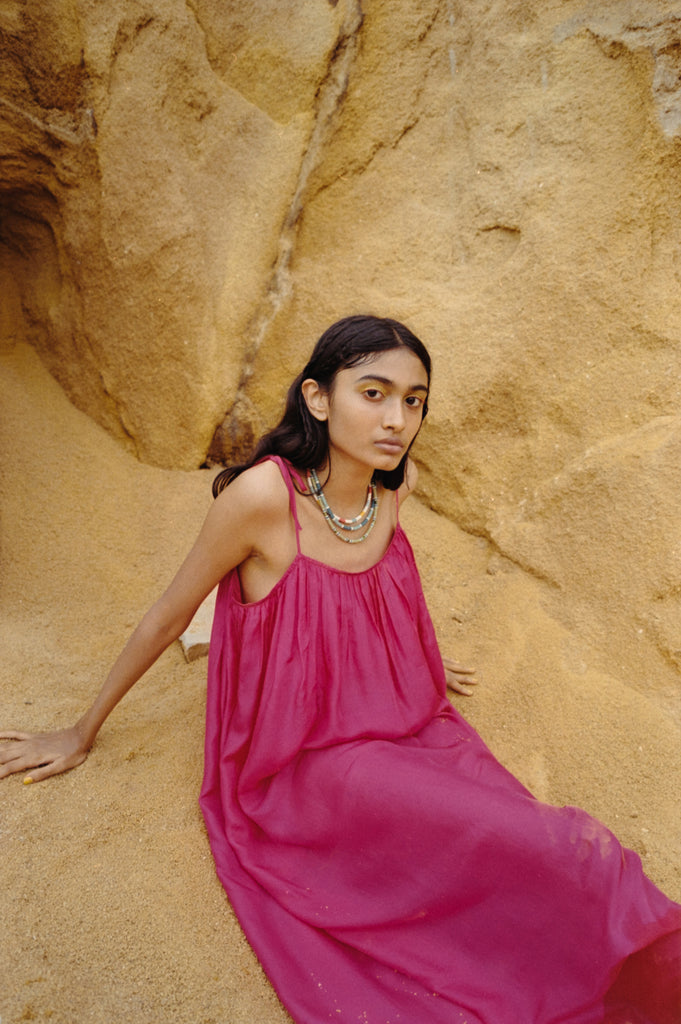 Kama Silk Tie-Up Dress